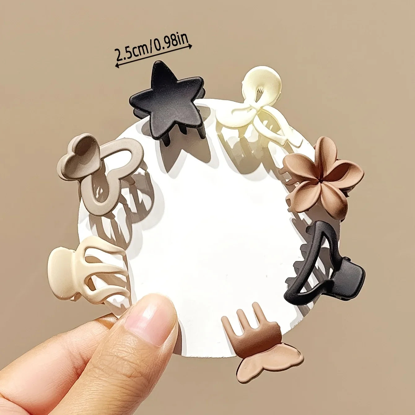 Petite Charm Beige Clips