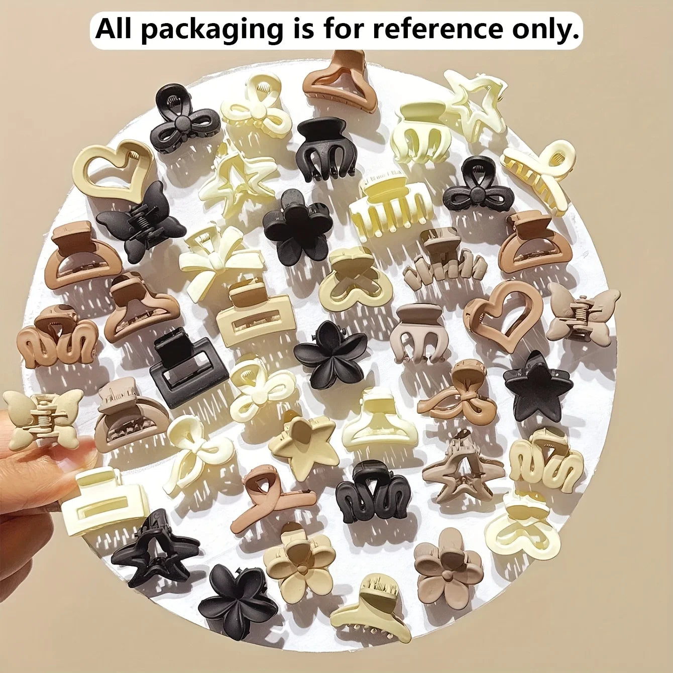 Petite Charm Beige Clips